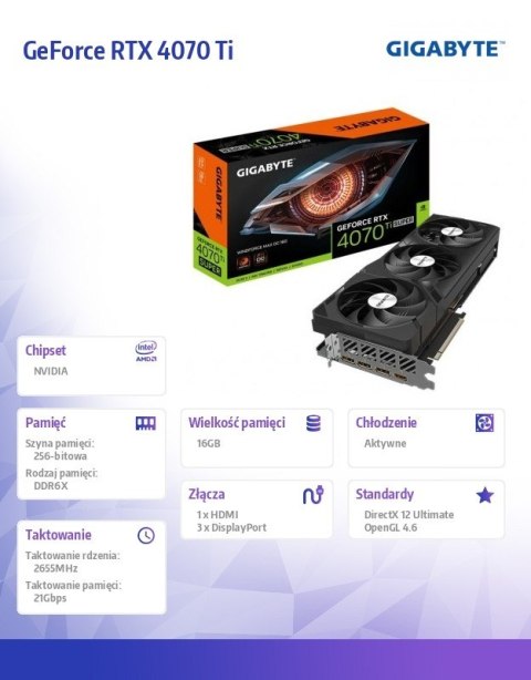Karta graficzna GeForce RTX 4070 Ti SUPER WINDFORCE MAX OC 16G GDDR6X 256bit Karta graficzna GeForce RTX 4070 Ti SUPER WINDFORCE MAX OC 16G GDDR6X 256bit