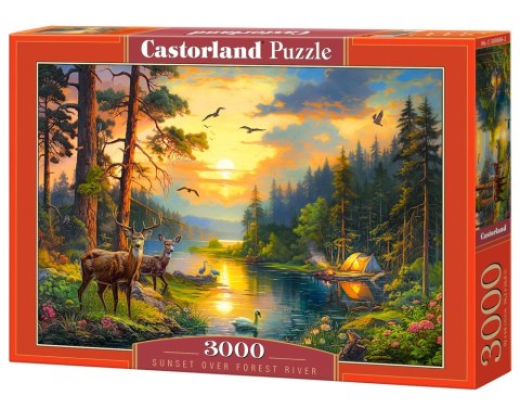 Puzzle 3000 elementów Zachód słońca nad leśną rzeką Puzzle 3000 elementów Zachód słońca nad leśną rzeką