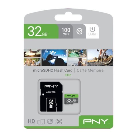 Karta pamięci MicroSDHC Elite 32GB P-SDU32GU185GW-GE Karta pamięci MicroSDHC Elite 32GB P-SDU32GU185GW-GE