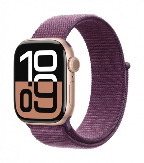 Watch Series 10 GPS + Cellular, koperta 42 mm z aluminium w kolorze różowego złota z opaską sportową w kolorze dojrzałej śliwki Watch Series 10 GPS + Cellular, koperta 42 mm z aluminium w kolorze różowego złota z opaską sportową w kolorze dojrzałej śliwki