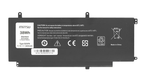 Bateria D2VF9 Dell Vostro 14 5459 Inspiron 15 7547 3400 mAh (38 Wh) 11.1V (10.8V) Bateria D2VF9 Dell Vostro 14 5459 Inspiron 15 7547 3400 mAh (38 Wh) 11.1V (10.8V)