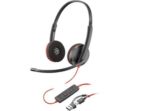 Słuchawki Blackwire 3220 USB-A/C 8X2J9A6 Czarne Słuchawki Blackwire 3220 USB-A/C 8X2J9A6 Czarne