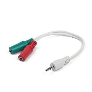 Adapter mini jack 4-Pin(M)->2x mini jack(F) 20cm Adapter mini jack 4-Pin(M)->2x mini jack(F) 20cm