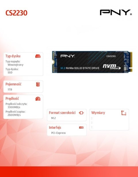Dysk SSD 1TB M.2 2280 CS2230 M280CS2230-1TB-RB Dysk SSD 1TB M.2 2280 CS2230 M280CS2230-1TB-RB