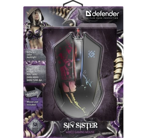 Mysz gamingowa SIN'SISTER GM-933 optyczna 7200dpi 6P Mysz gamingowa SIN'SISTER GM-933 optyczna 7200dpi 6P
