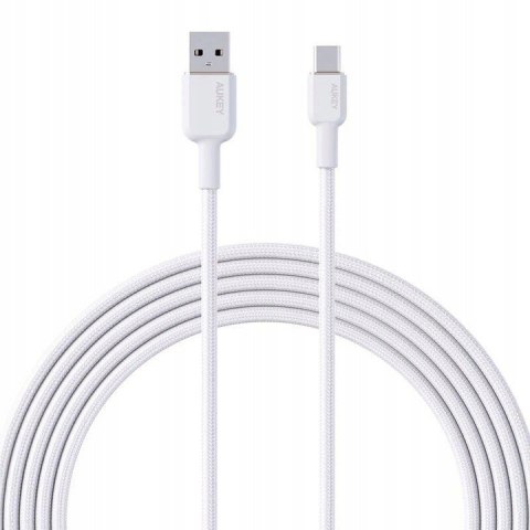 Kabel CB-NAC1 White nylonowy USB C - USB A | 1m | 3A | 60W PD | 20V Kabel CB-NAC1 White nylonowy USB C - USB A | 1m | 3A | 60W PD | 20V