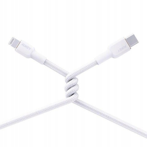 Kabel CB-NAC1 White nylonowy USB C - USB A | 1m | 3A | 60W PD | 20V Kabel CB-NAC1 White nylonowy USB C - USB A | 1m | 3A | 60W PD | 20V