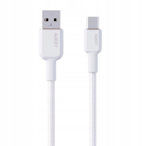 Kabel CB-NAC1 White nylonowy USB C - USB A | 1m | 3A | 60W PD | 20V Kabel CB-NAC1 White nylonowy USB C - USB A | 1m | 3A | 60W PD | 20V