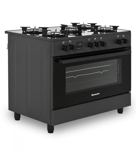Kuchnia gazowo-elektryczna 90cm KWGE-K90 czarna matowa Kuchnia gazowo-elektryczna 90cm KWGE-K90 czarna matowa
