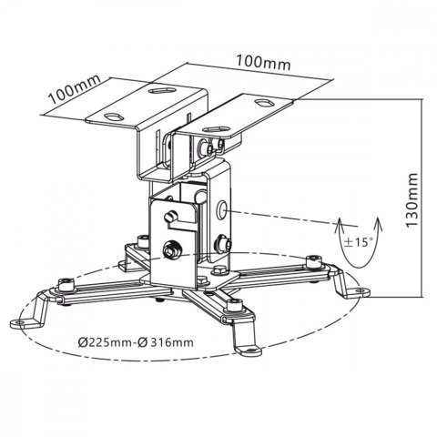 MC-582 sufitowy uchwyt do projektora 12cm 20kg MC-582 sufitowy uchwyt do projektora 12cm 20kg