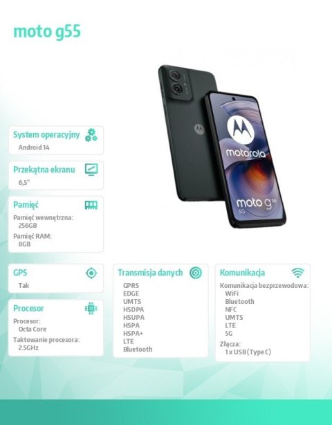Smartfon moto g55 B2B 8/256, Forest Grey