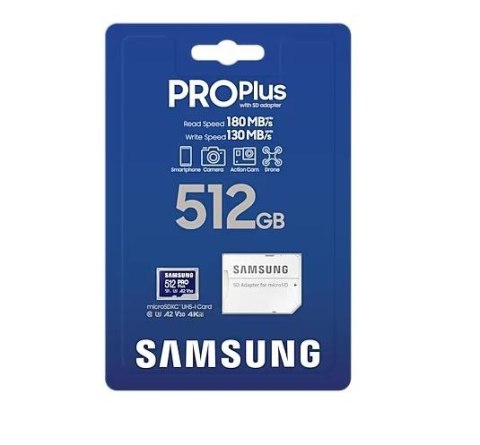 Karta pamięci microSD PRO+ MD-MD512SA/EU + adapter Karta pamięci microSD PRO+ MD-MD512SA/EU + adapter