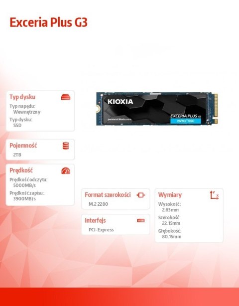Dysk SSD Exceria Plus G3 2TB NVMe Dysk SSD Exceria Plus G3 2TB NVMe