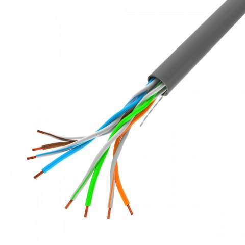 Kabel LAN UTP kat.5E 100M Drut CU szary fluke passed Kabel LAN UTP kat.5E 100M Drut CU szary fluke passed