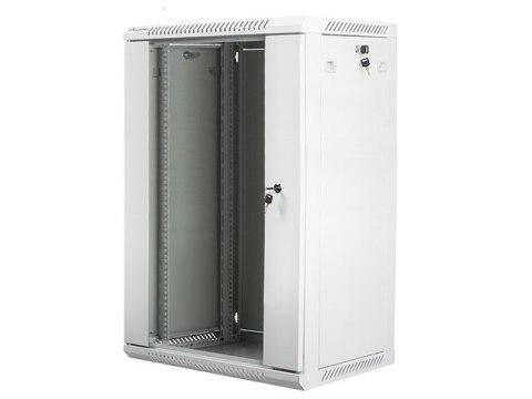 Szafa instalacyjna wisząca 19'' 18U 600X450mm szara (drzwi szklane) Szafa instalacyjna wisząca 19'' 18U 600X450mm szara (drzwi szklane)