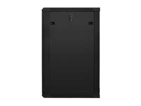 Szafa instalacyjna wisząca 19'' 22U 600X600mm czarna (drzwi szklane) Szafa instalacyjna wisząca 19'' 22U 600X600mm czarna (drzwi szklane)