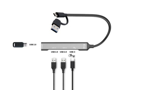 Hub USB-C/USB-A Metal 1x USB 3.0 + 3x USB 2.0 Hub USB-C/USB-A Metal 1x USB 3.0 + 3x USB 2.0