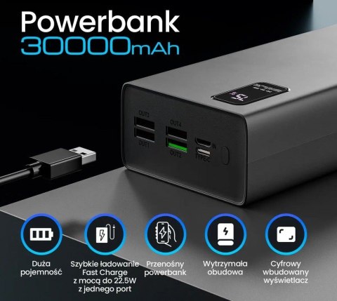 Powerbank EPB-069 USB-C EX.19515 czarny Powerbank EPB-069 USB-C EX.19515 czarny