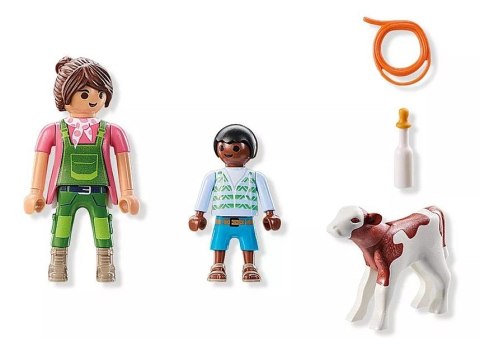 Zestaw z figurkami Duo Pack 71803 Gospodyni wiejska z dzieckiem i cielakiem Zestaw z figurkami Duo Pack 71803 Gospodyni wiejska z dzieckiem i cielakiem