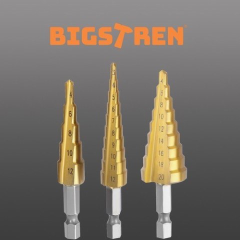 Zestaw wierteł stożkowych - 3szt. Bigstren