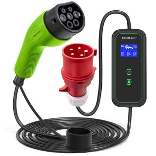 Mobilna ładowarka do samochodu elektrycznego EV z regulacją 2w1 Typ2 | 11kW | CEE 5 PIN | LCD | 3 fazy | Przenona | Wallbox | 5
