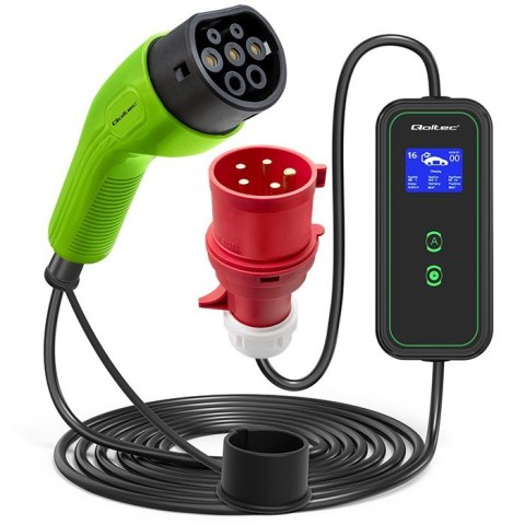 Mobilna ładowarka do samochodu elektrycznego EV z regulacją 2w1 Typ2 | 11kW | CEE 5 PIN | LCD | 3 fazy | Przenona | Wallbox | 5