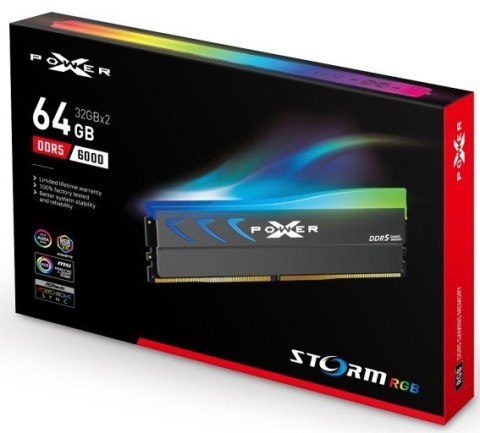 Pamięć DDR5 XPOWER Storm RGB 64GB/6000 2*32GB CL38 Grey Pamięć DDR5 XPOWER Storm RGB 64GB/6000 2*32GB CL38 Grey
