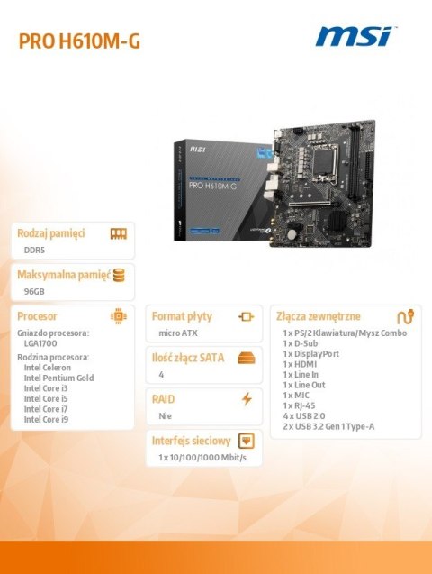 Płyta główna PRO H610M-G