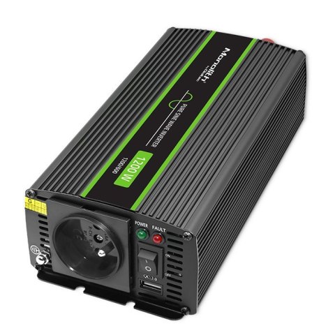 Przetwornica napięcia Monolith | 600W | 1200W | 12V na 230V | Czysty Sinus Przetwornica napięcia Monolith | 600W | 1200W | 12V na 230V | Czysty Sinus