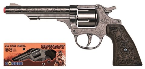 Rewolwer kowbojski 8 naboi metalowy GONHER 80/0 Rewolwer kowbojski 8 naboi metalowy GONHER 80/0