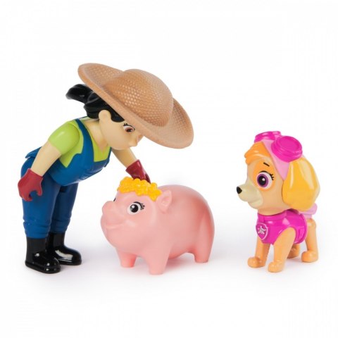 Figurki Psi Patrol Skye, Farmerka Yumi, świnka Figurki Psi Patrol Skye, Farmerka Yumi, świnka