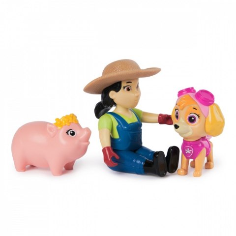 Figurki Psi Patrol Skye, Farmerka Yumi, świnka Figurki Psi Patrol Skye, Farmerka Yumi, świnka