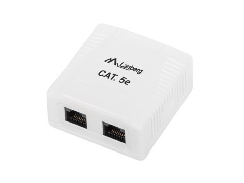 Gniazdo natynkowe 2x RJ45 Kat.5E białe Gniazdo natynkowe 2x RJ45 Kat.5E białe