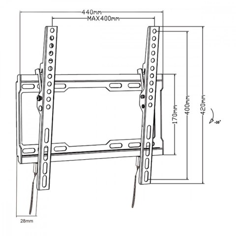 Uchwyt do TV 32-70'' 45kg MC-412 VESA 400x400 Uchwyt do TV 32-70'' 45kg MC-412 VESA 400x400
