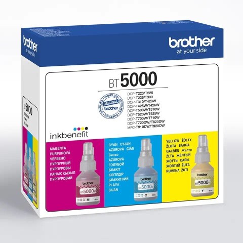 Zestaw tuszy Multipack BT5000CMY 3x5k do DCP-T2xx/3xx/4xx/5xx/7xx/T9x0 Zestaw tuszy Multipack BT5000CMY 3x5k do DCP-T2xx/3xx/4xx/5xx/7xx/T9x0
