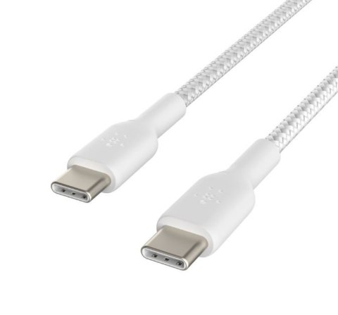 Kabel Braided USB-C USB-C 1m biały Kabel Braided USB-C USB-C 1m biały