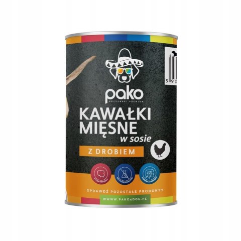 PAKO mokra karma dla psa kawałki w sosie drób 415g PAKO PAKO mokra karma dla psa kawałki w sosie drób 415g PAKO