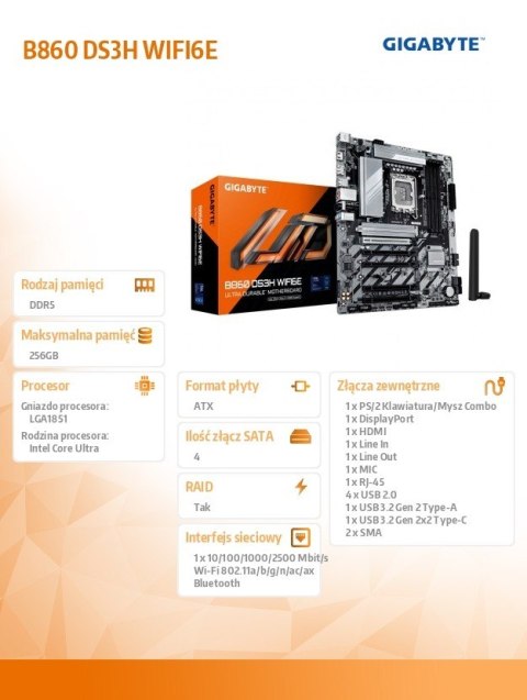 Płyta główna B860 DS3H WIFI6E