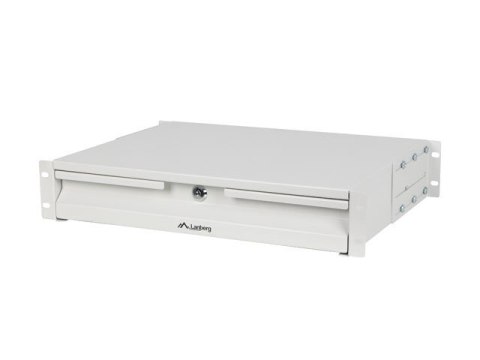 Szuflada do szaf 19 cali 2U 360mm szara 2U/483x360mm udźwig do 90kg montaż 4 punktowy