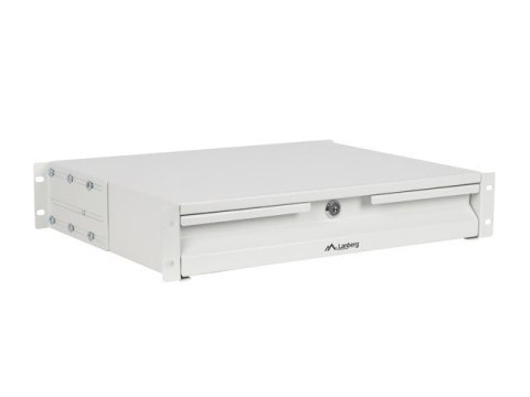 Szuflada do szaf 19 cali 2U 360mm szara 2U/483x360mm udźwig do 90kg montaż 4 punktowy
