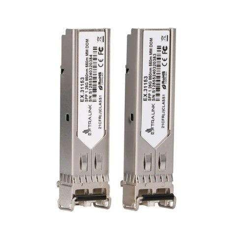 Moduł SFP 1.25G 2-pak 1,25Gbps, LC/UPC, 850nm, 550m, multi mode, DOM Moduł SFP 1.25G 2-pak 1,25Gbps, LC/UPC, 850nm, 550m, multi mode, DOM