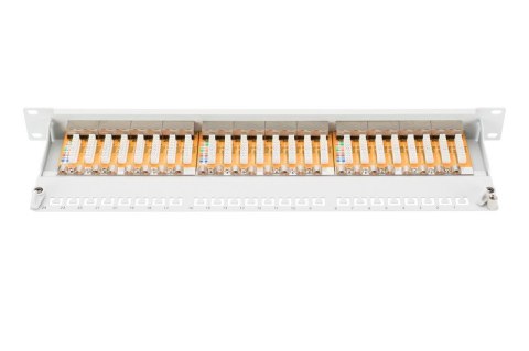 Patch panel 19" 24 porty, kat.6, S/FTP, 1U, wspornik kablowy, szary (kompletny) Patch panel 19" 24 porty, kat.6, S/FTP, 1U, wspornik kablowy, szary (kompletny)