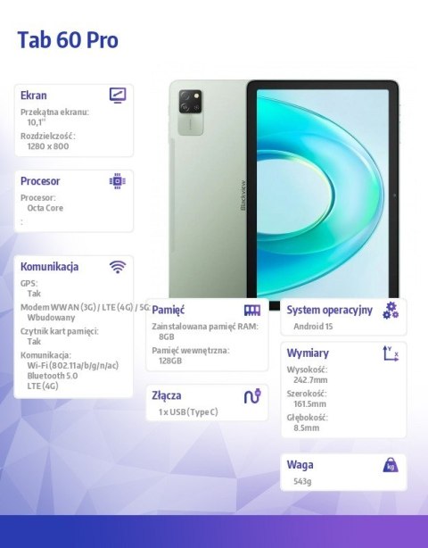 Tablet Tab 60 Pro 4G 11 cali 8/128GB Zielony