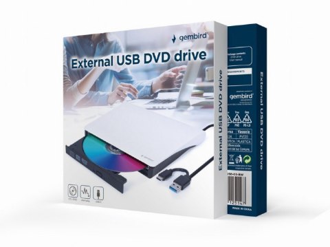 Napęd DVD na USB zewnętrzny DVD-USB-03-BW czarno-biały Napęd DVD na USB zewnętrzny DVD-USB-03-BW czarno-biały