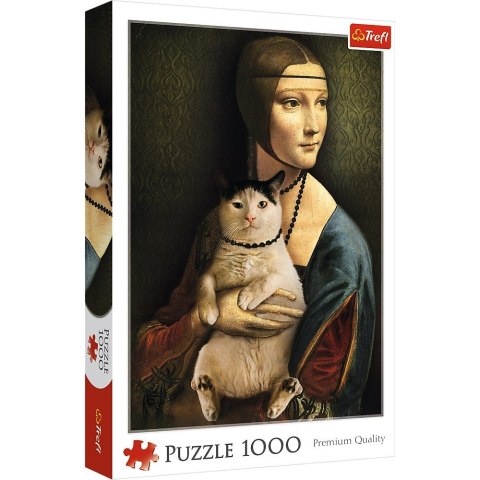 Puzzle 1000 elementów Dama z kotem Puzzle 1000 elementów Dama z kotem