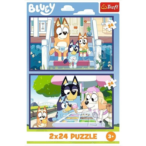 Puzzle 2x24 elementy Bluey zabawna Puzzle 2x24 elementy Bluey zabawna