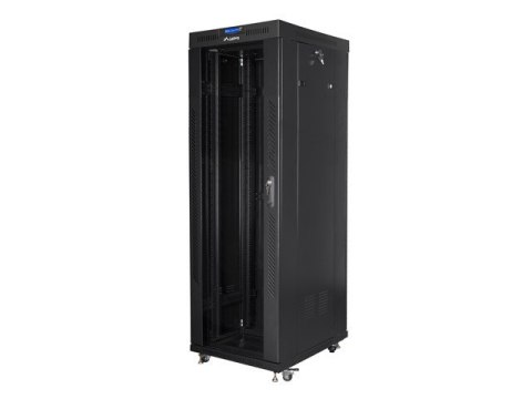 Szafa instalacyjna rack stojąca 19 37u 600x800 czarna, drzwi szklane lcd (Flat pack) Szafa instalacyjna rack stojąca 19 37u 600x800 czarna, drzwi szklane lcd (Flat pack)