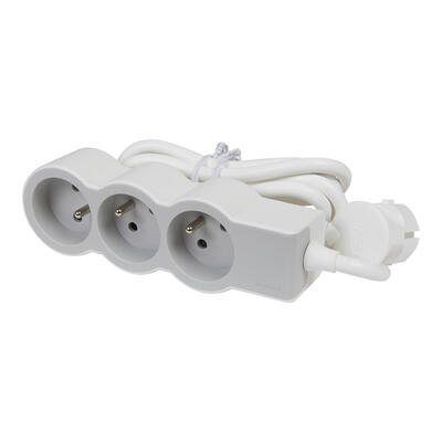 Przedłużacz standard 3x2P+Z 3m biało-szary Przedłużacz standard 3x2P+Z 3m biało-szary