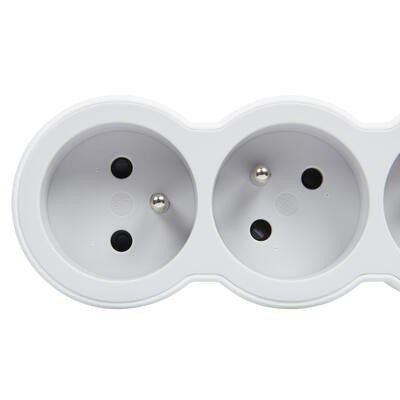 Przedłużacz standard 3x2P+Z 3m biało-szary Przedłużacz standard 3x2P+Z 3m biało-szary