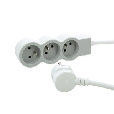 Przedłużacz standard 3x2P+Z 3m biało-szary Przedłużacz standard 3x2P+Z 3m biało-szary
